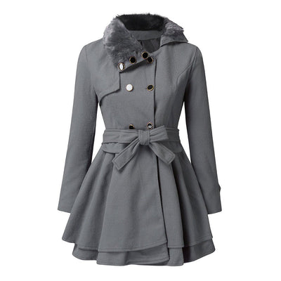 Emma | Elegante Jacke mit Kunstfellkragen