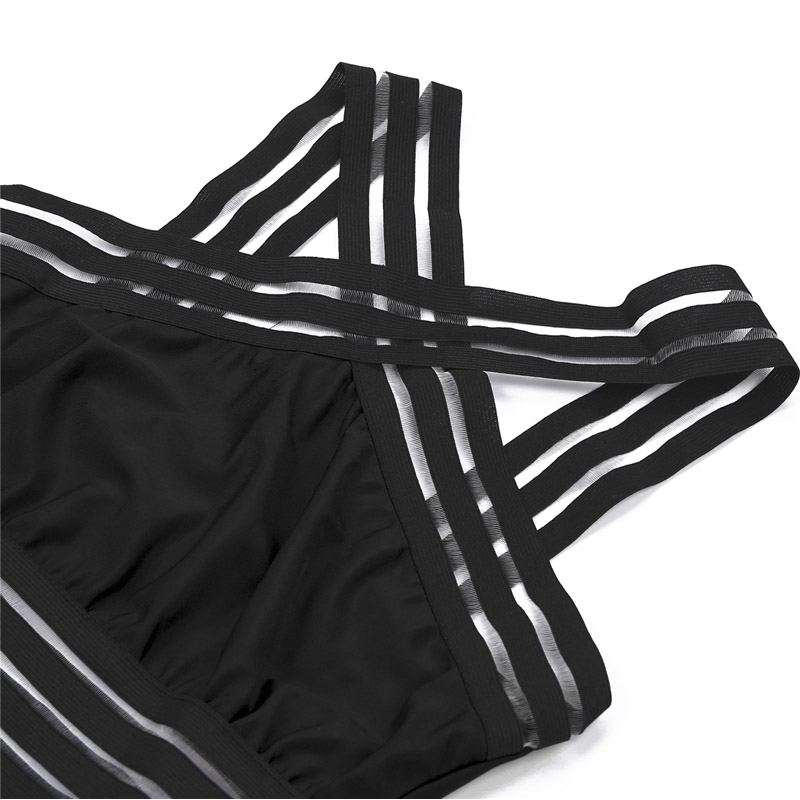 Hagar® | Stilvoller, gestreifter Mesh-Simsuit