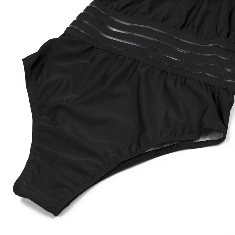 Hagar® | Stilvoller, gestreifter Mesh-Simsuit