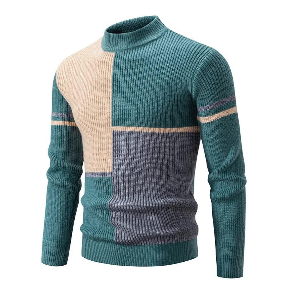 Sven | Moderner geometrischer Pullover aus Wollmix