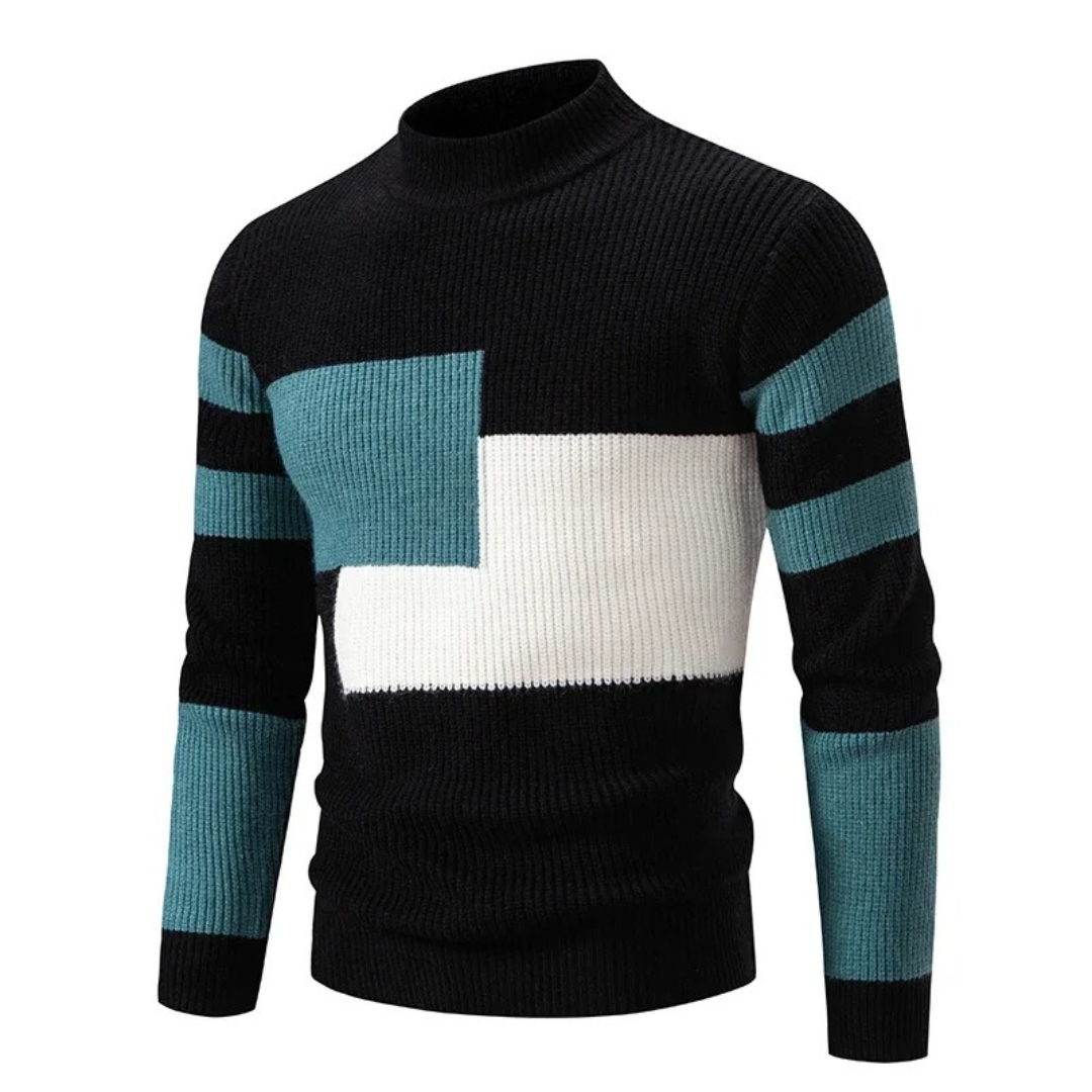 Sven | Moderner geometrischer Pullover aus Wollmix