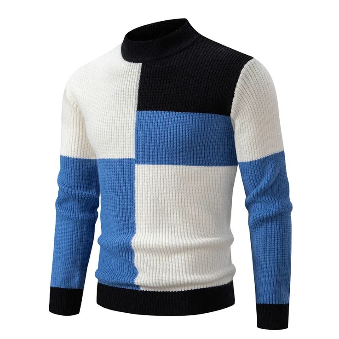 Sven | Moderner geometrischer Pullover aus Wollmix
