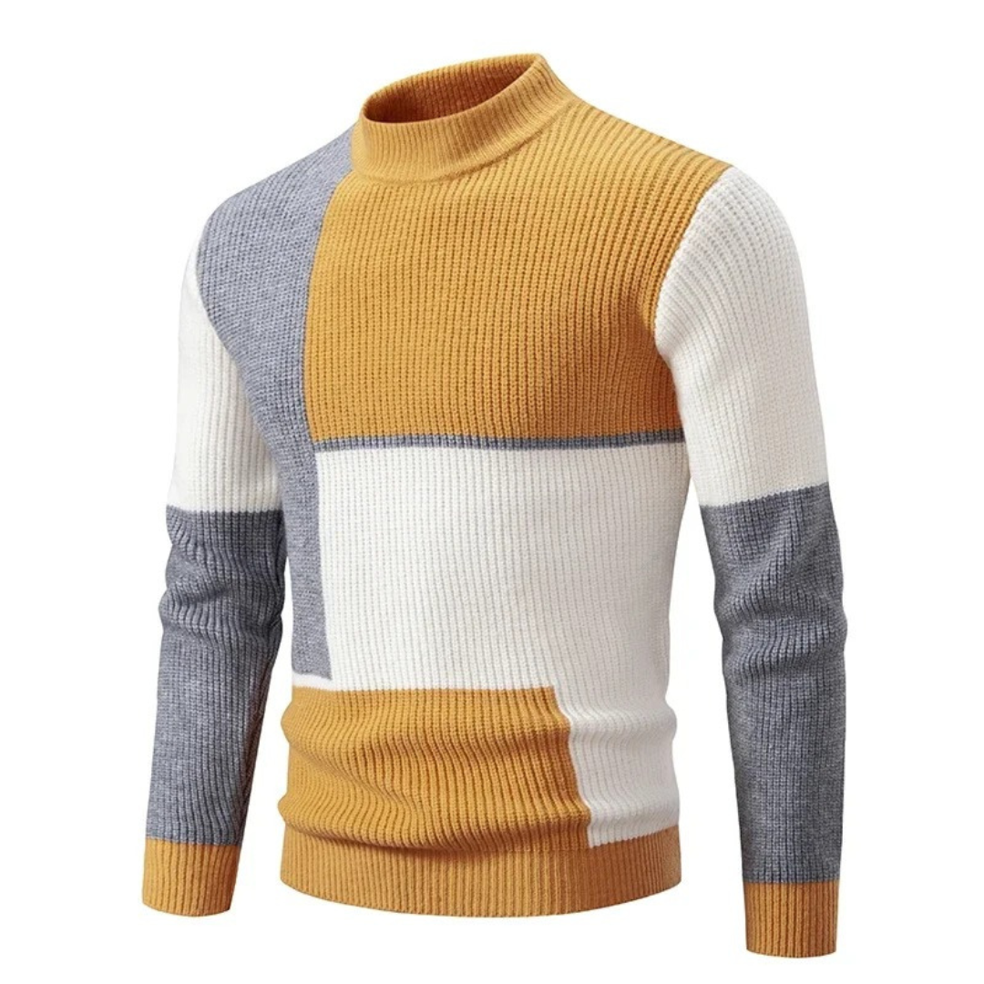 Sven | Moderner geometrischer Pullover aus Wollmix