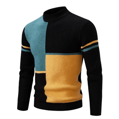 Sven | Moderner geometrischer Pullover aus Wollmix