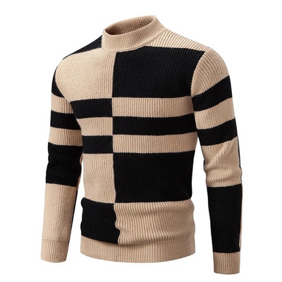 Sven | Moderner geometrischer Pullover aus Wollmix