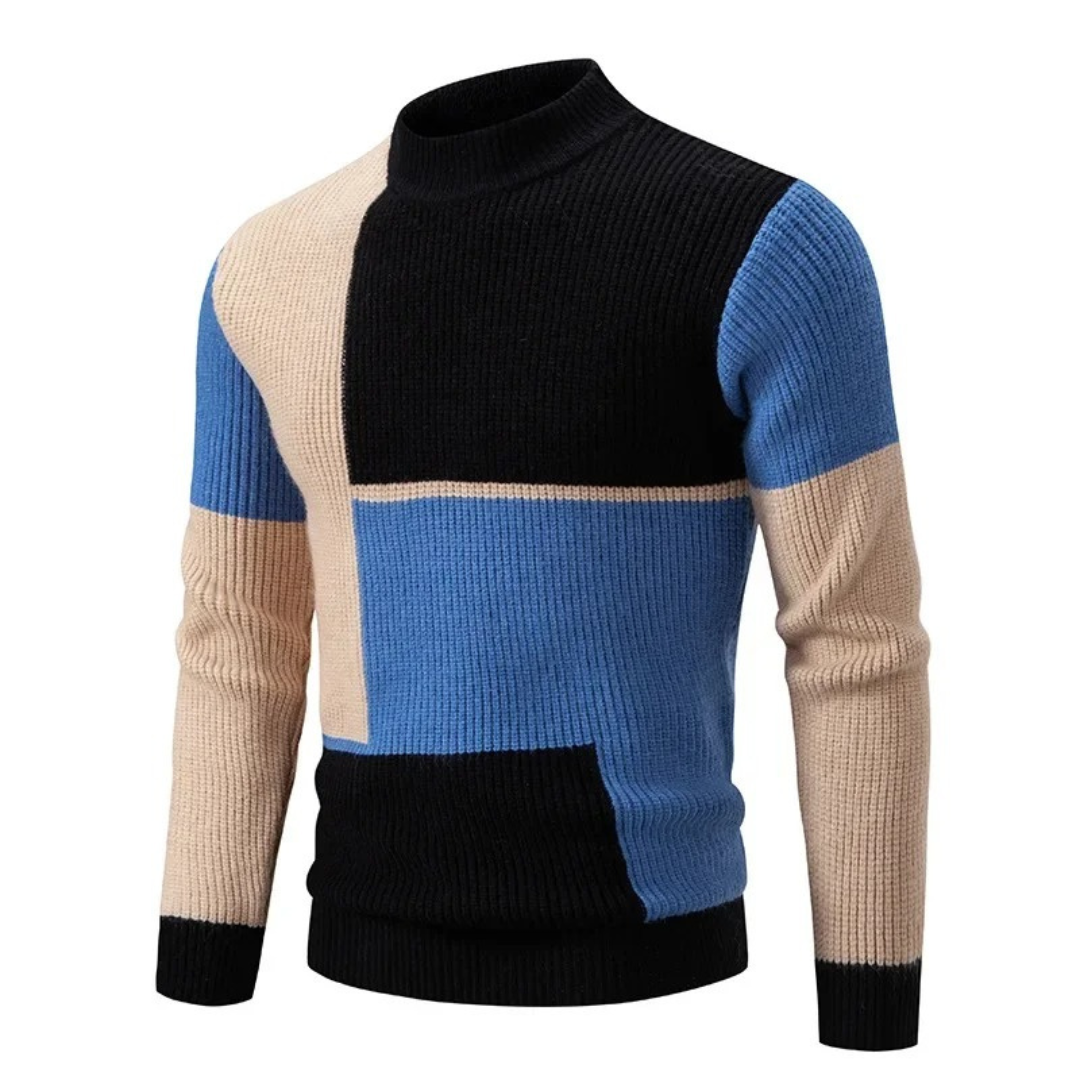 Sven | Moderner geometrischer Pullover aus Wollmix