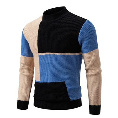 Sven | Moderner geometrischer Pullover aus Wollmix