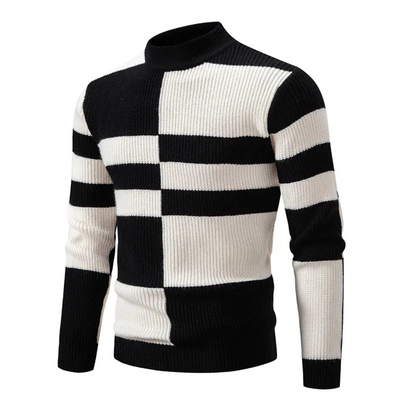 Sven | Moderner geometrischer Pullover aus Wollmix