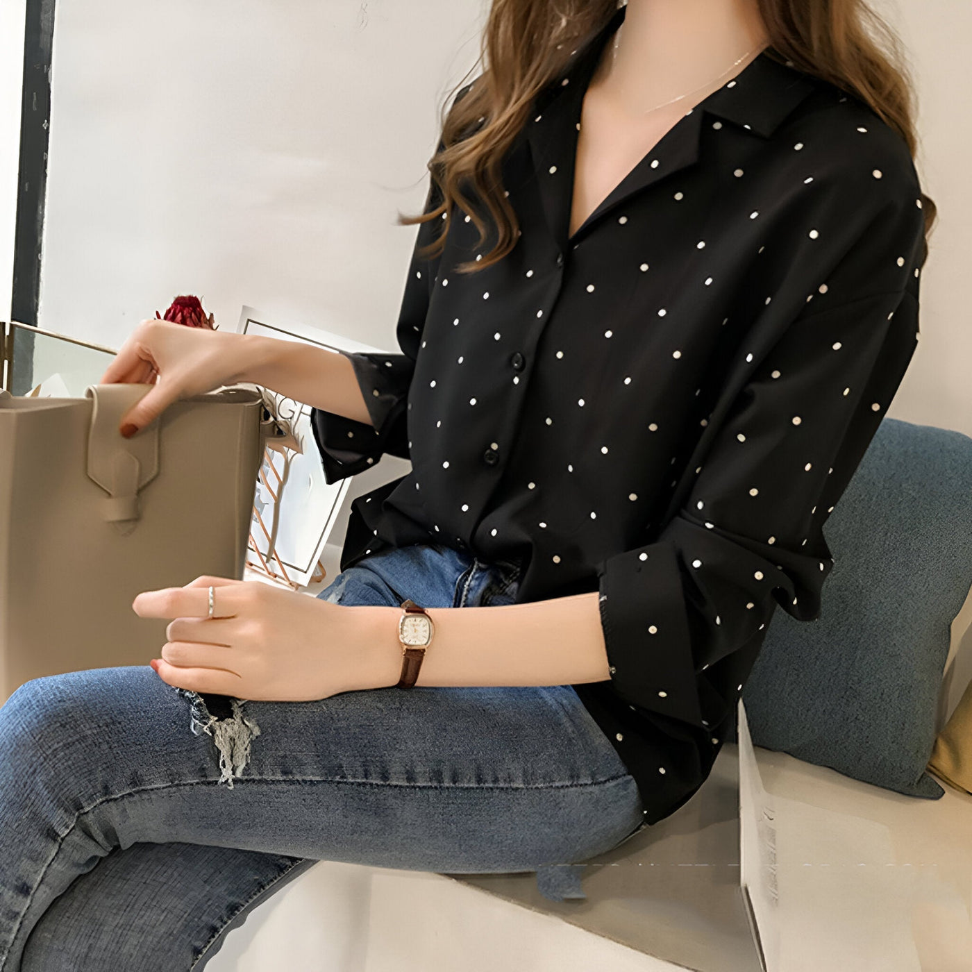 Gesine | Verspielte Bluse mit Polka-Dots
