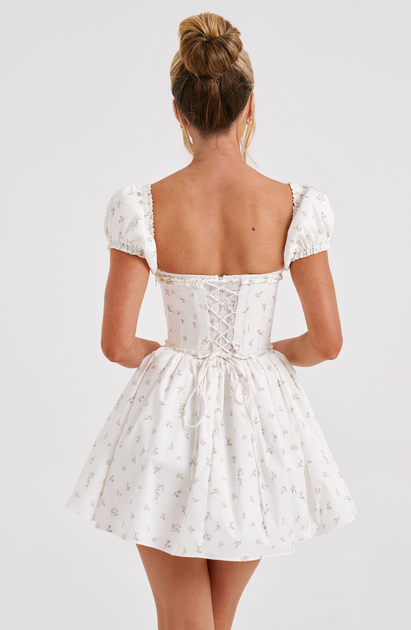 Penelope Mini Kleid - Blush mit Blumenmuster