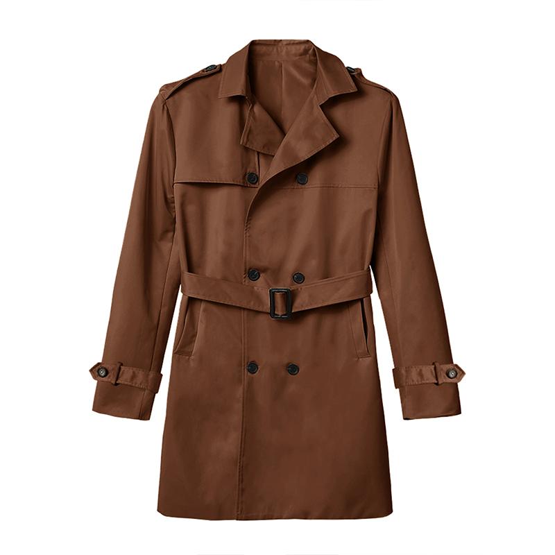 Reverskragen-Trenchcoat mit Gürtel für Herren