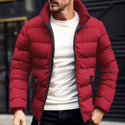 Gepolsterte Reißverschlussjacke mit Seitentaschen für Herren