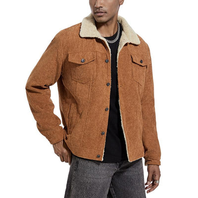 Herren-Knopfjacke mit Reverskragen