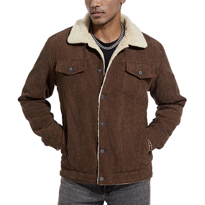 Herren-Knopfjacke mit Reverskragen