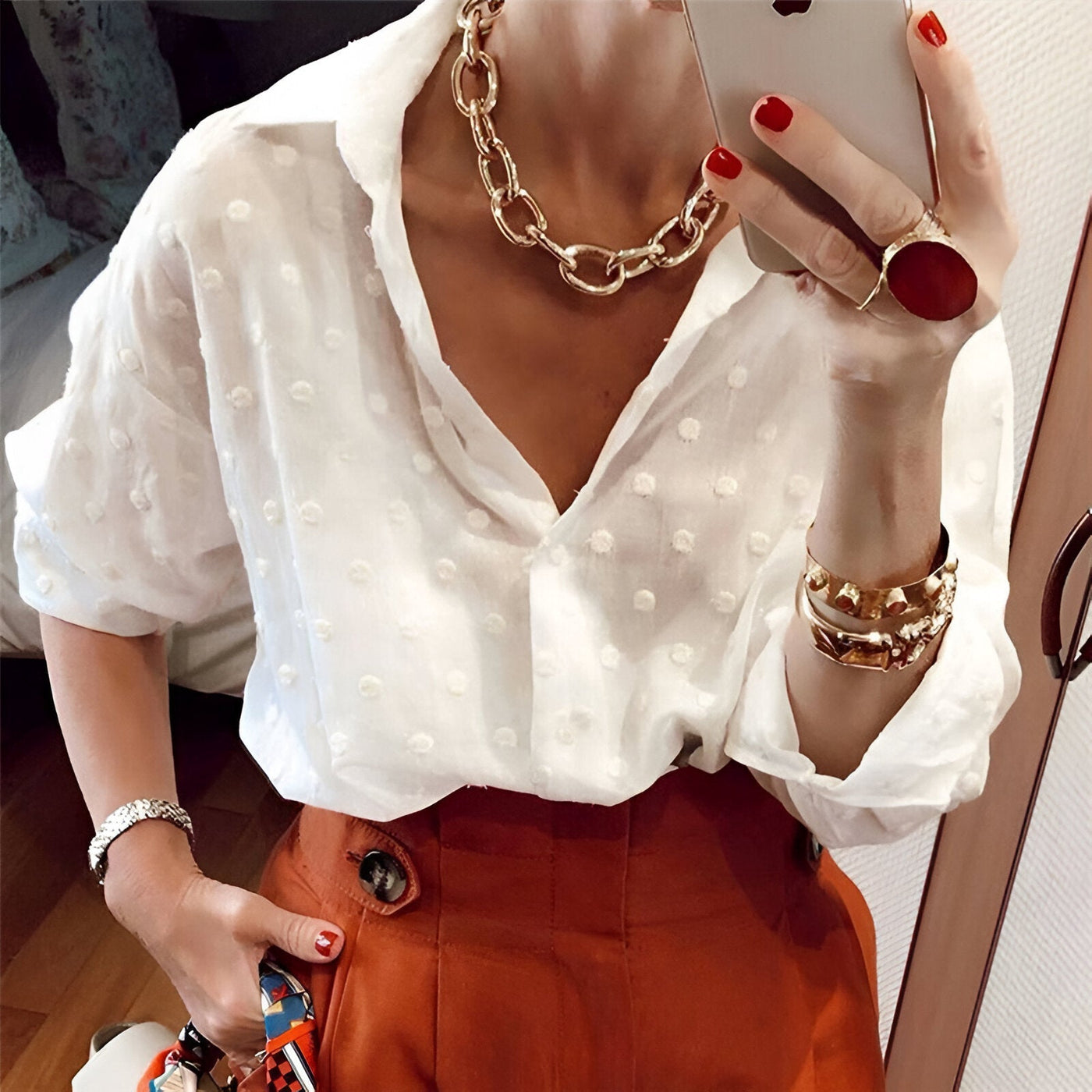 Renate | Verspielte Tupfenbluse