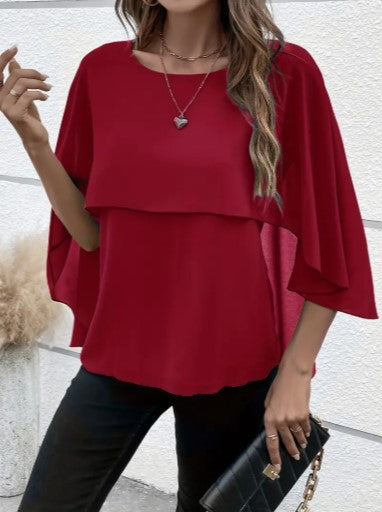 Zelia® | Elegante einfarbige Lagenbluse