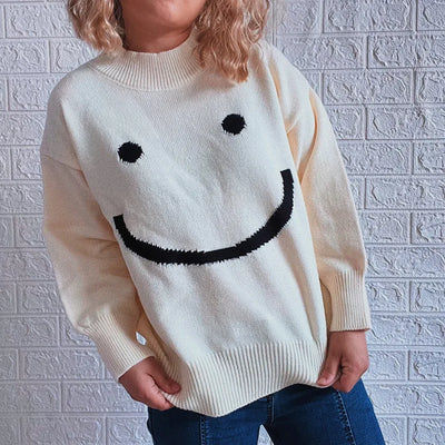 Evi | Lustige Smiley-Muster Langarmshirt für den Herbst