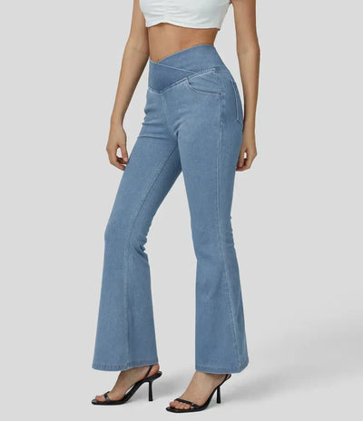 Bootcut-Jeans mit V-Bund | Hoher Bund | Figurbetont und Modern