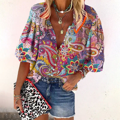 Felicia | Bluse mit Vintage-Druck