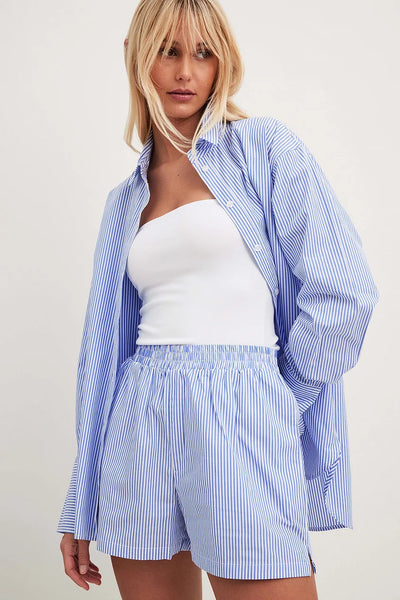 Monika | Gestreiftes Shorts- & Blusenset