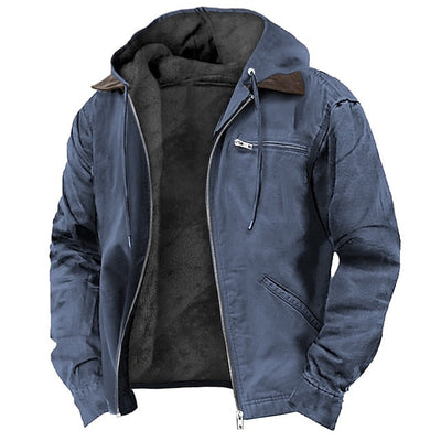 Herren Winterjacke | Lässig mit Kapuze und Reißverschlusstaschen