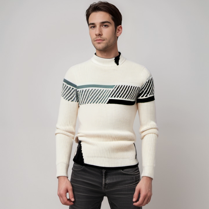 Elias | Gestrickter Pullover aus Baumwollmischung mit Muster