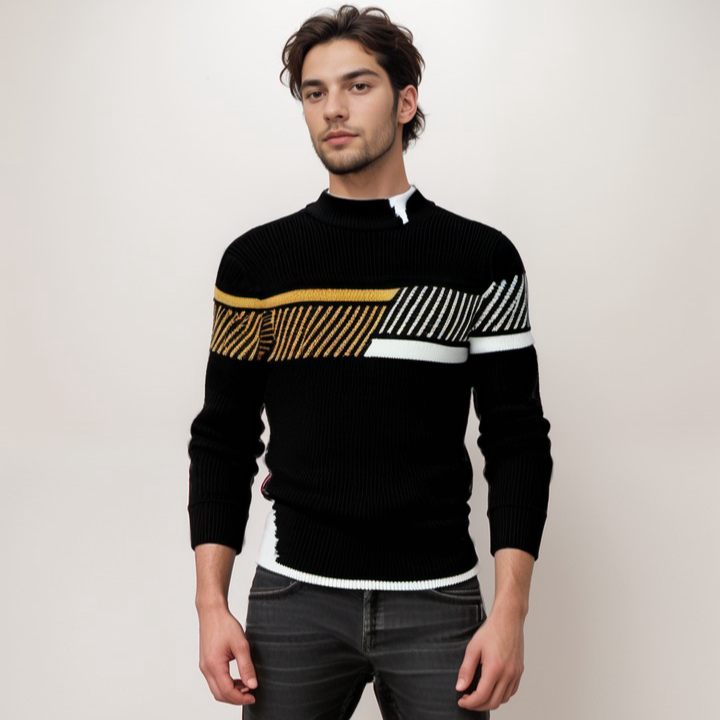 Elias | Gestrickter Pullover aus Baumwollmischung mit Muster