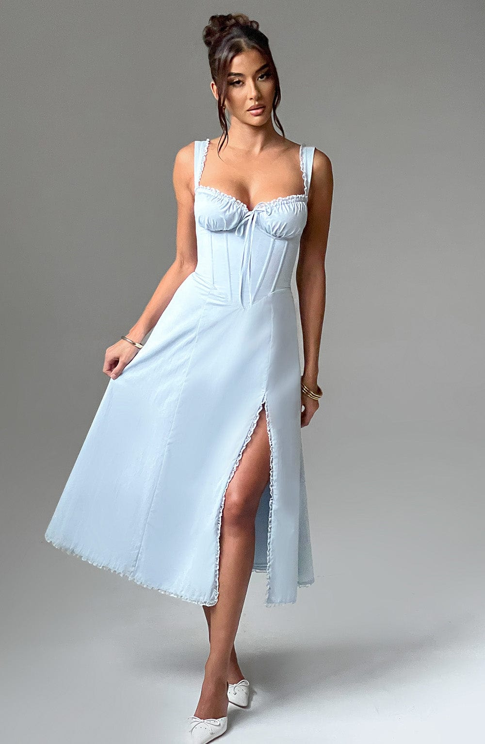 Blaues Ulrika Midi-Kleid