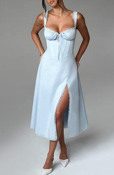 Blaues Ulrika Midi-Kleid