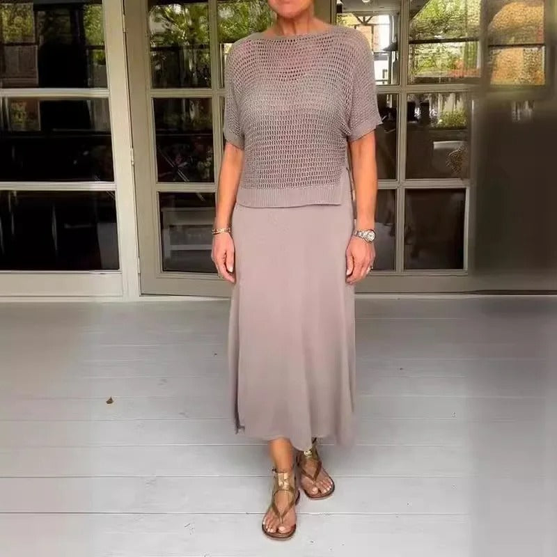 Olivia® | Elegantes 2-teiliges Kleid + perforiertes Oberteil