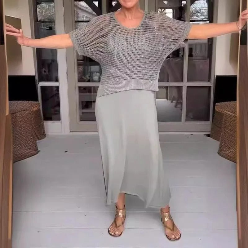 Olivia® | Elegantes 2-teiliges Kleid + perforiertes Oberteil