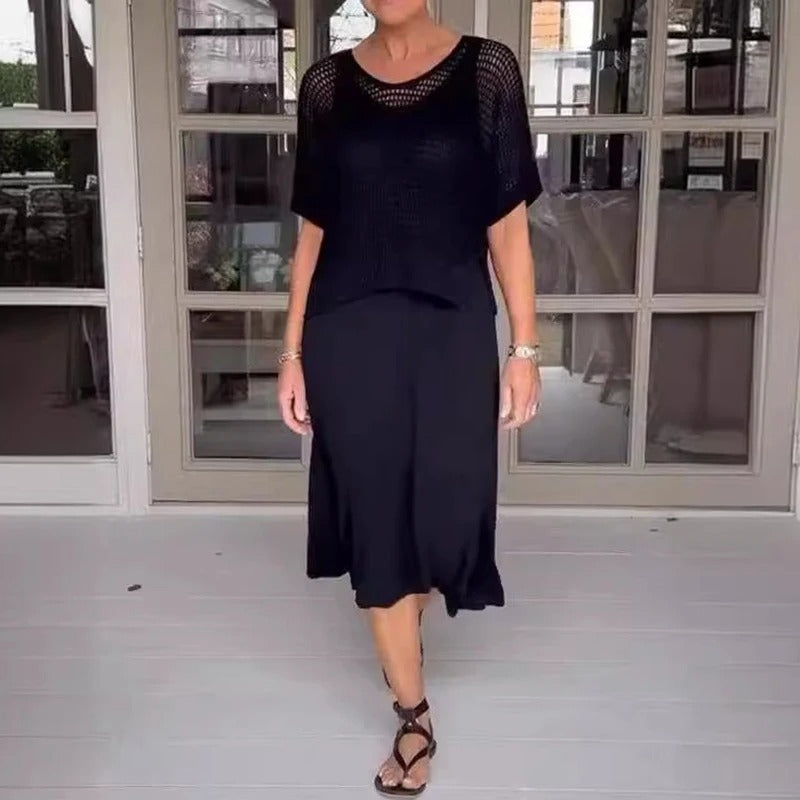 Olivia® | Elegantes 2-teiliges Kleid + perforiertes Oberteil