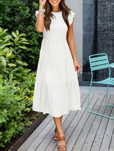 Damen Elegantes Rüschenkleid
