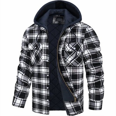 Herren Jacke Kariert Mit Kapuze | Gefüttert Übergangsjacke
