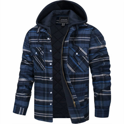 Herren Jacke Kariert Mit Kapuze | Gefüttert Übergangsjacke
