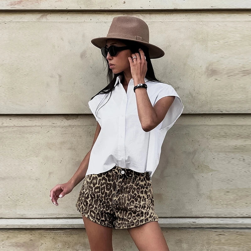 Venetia® | Lucie Retro Damen-Shorts mit Leopardenmuster