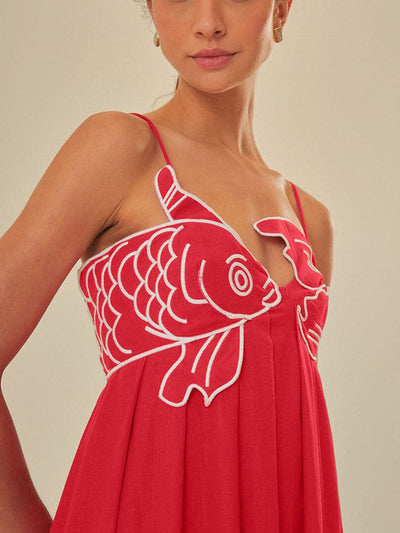 Wella | Fischgrät-Top aus Leinenmischung Maxikleid