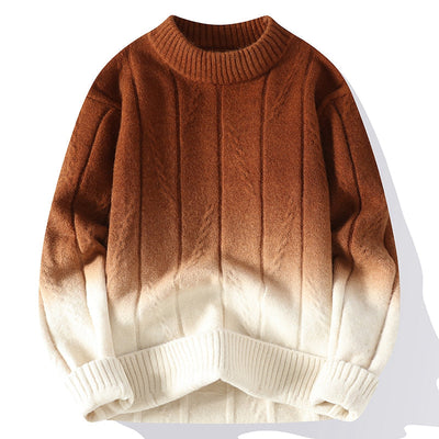 Gemütlicher Strickpullover | Strukturmuster & moderner Verlauf | Lässiger Stil